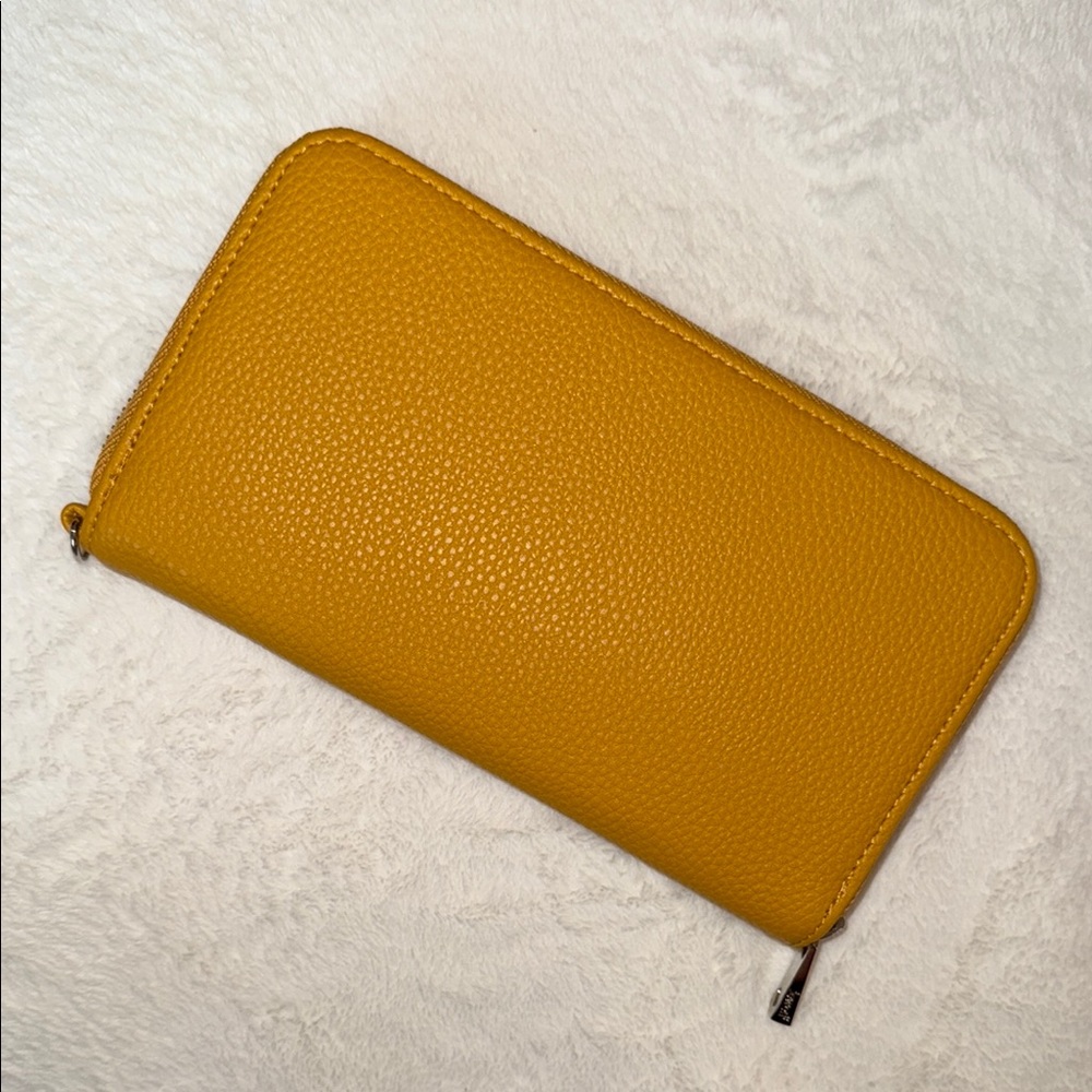 NWOT Mustard Yellow Zip-Around Wallet